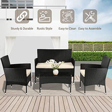 Load image into Gallery viewer, FDW Patio Furniture Set 4 Pieces Outdoor Rattan Chair Wicker Sofa Garden Conversation Bistro Sets for Yard,Pool or Backyard
