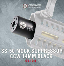 Load image into Gallery viewer, G&amp;G SS-50 Mock Suppressor CCW 14mm (Black)
